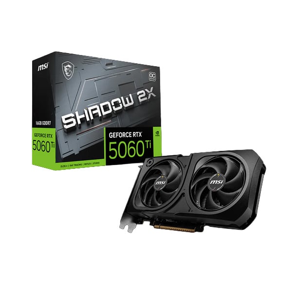 PLACA DE VIDEO MSI NVIDIA GEFORCE RTX 5060 TI SHADOW 2X PLUS 16GB GDDR7