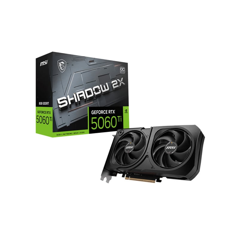 PLACA DE VIDEO MSI NVIDIA GEFORCE RTX 5060 TI SHADOW 2X 8GB OC PLUS GDDR7