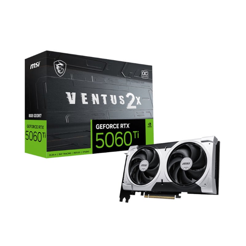 PLACA DE VIDEO MSI NVIDIA GEFORCE RTX 5060 TI VENTUS 2X 8GB OC PLUS GDDR7