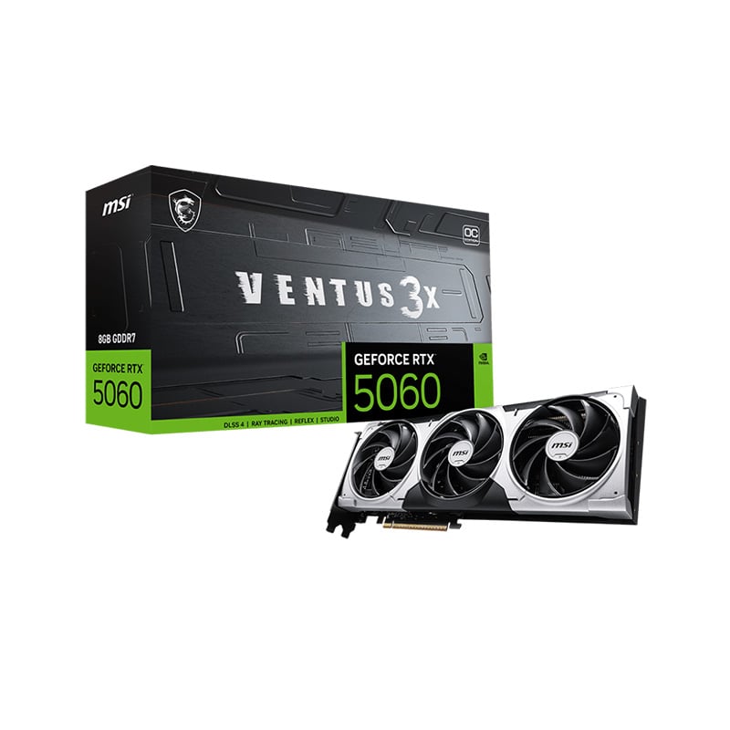 PLACA DE VIDEO MSI NVIDIA GEFORCE RTX 5060 VENTUS 3X 8GB OC GDDR7