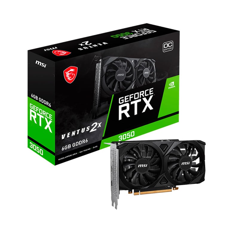 PLACA DE VIDEO MSI NVIDIA GEFORCE RTX 3050 VENTUS 2X 6GB OC GDDR6