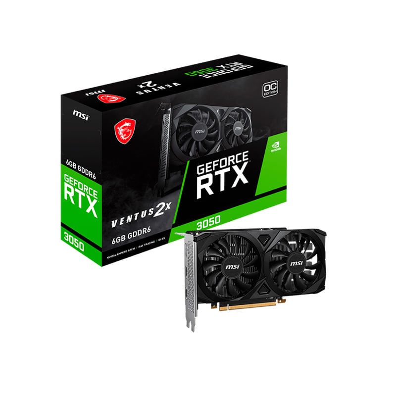 PLACA DE VIDEO MSI NVIDIA GEFORCE RTX 3050 VENTUS 2X 6GB OC GDDR6