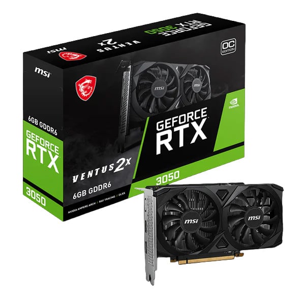 PLACA DE VIDEO MSI NVIDIA GEFORCE RTX 3050 VENTUS 2X 6GB OC GDDR6