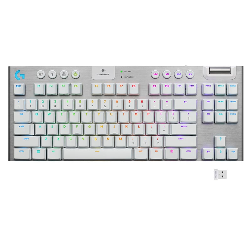 TECLADO MECÁNICO LOGITECH G915 TKL WHITE RGB LIGHTSPEED INALAMBRICO