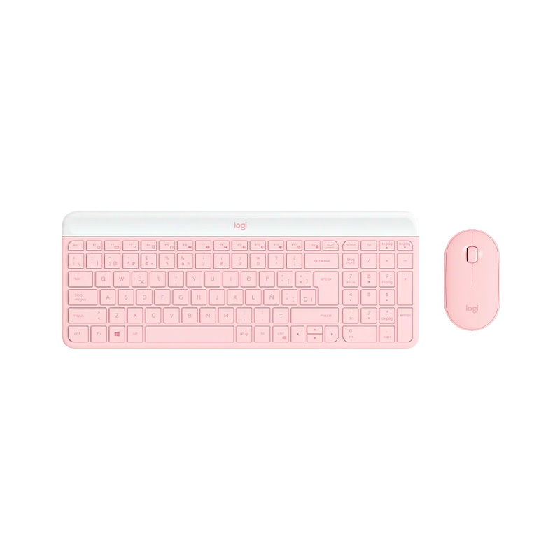 COMBO TECLADO Y MOUSE LOGITECH MK470 SLIM ROSA INALÁMBRICO