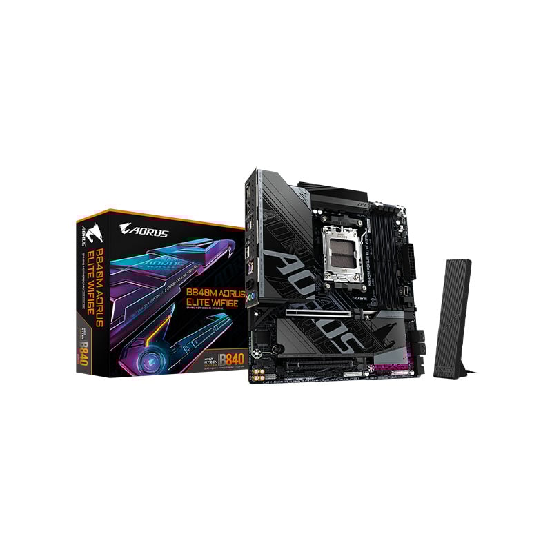 MOTHERBOARD GIGABYTE B840M AORUS ELITE WIFI6E DDR5 AM5