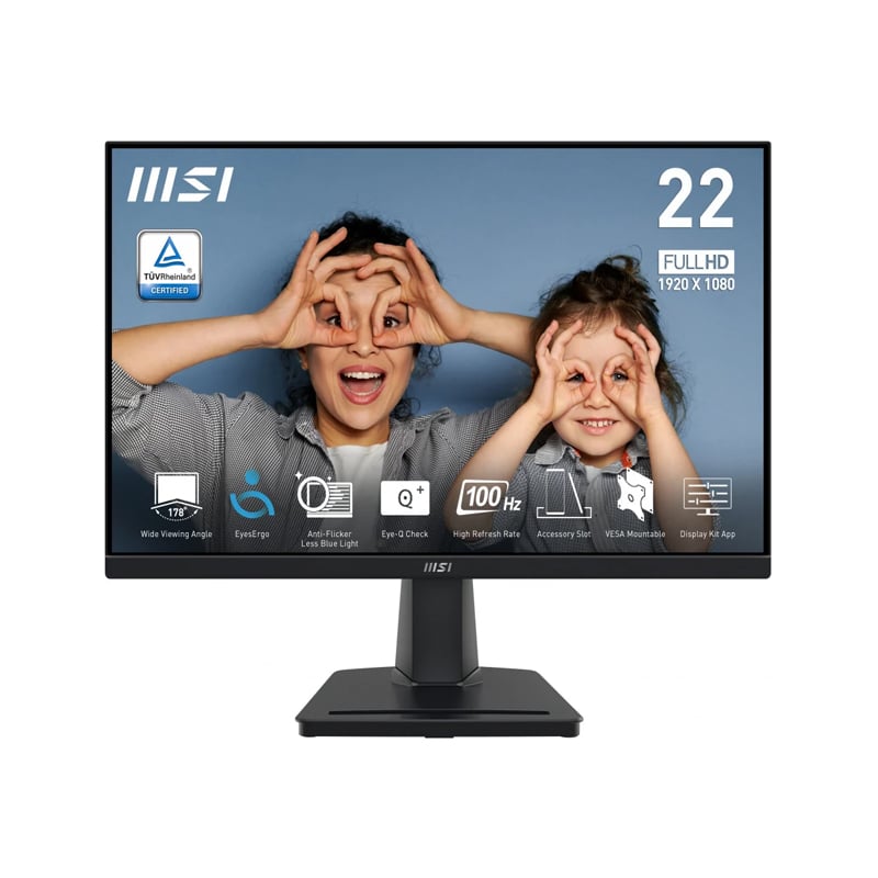 MONITOR LED VA 22" MSI PRO MP225V 100HZ FHD 1MS - HDMI/VGA