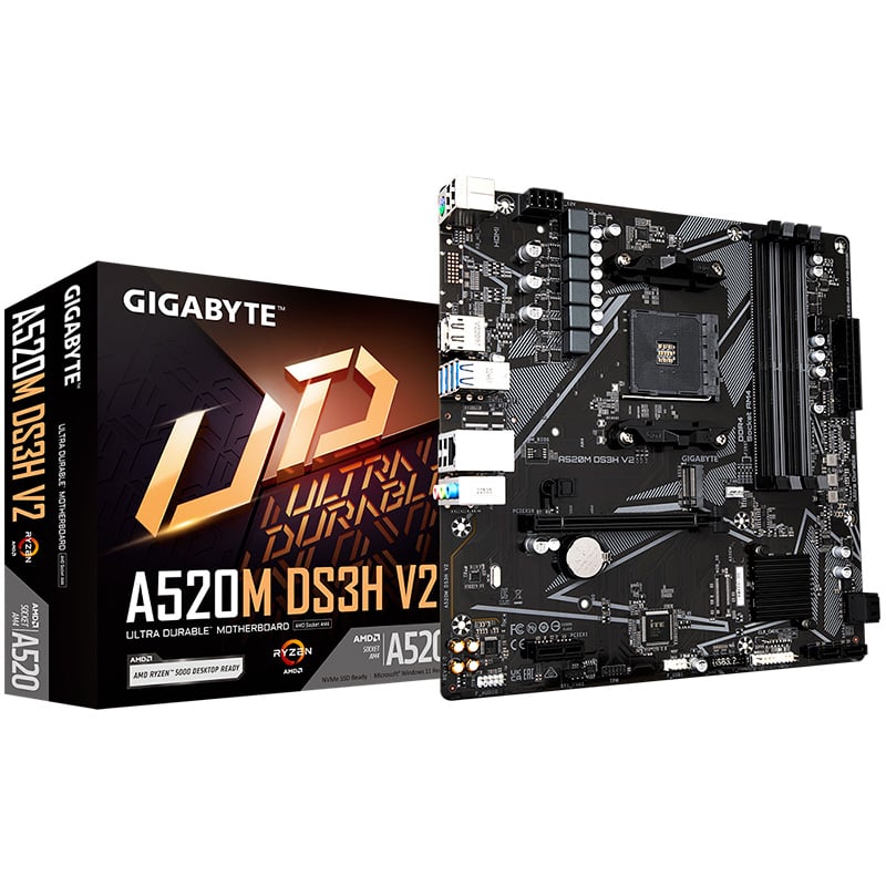 MOTHERBOARD GIGABYTE A520M DS3H V2 AM4