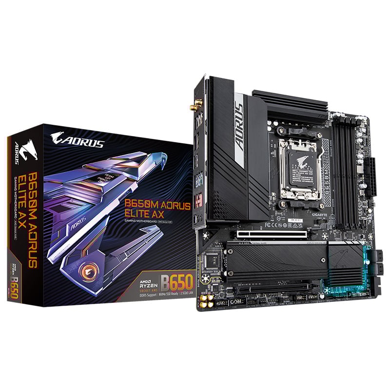 MOTHERBOARD GIGABYTE B650M AORUS ELITE AX WIFI DDR5 AM5