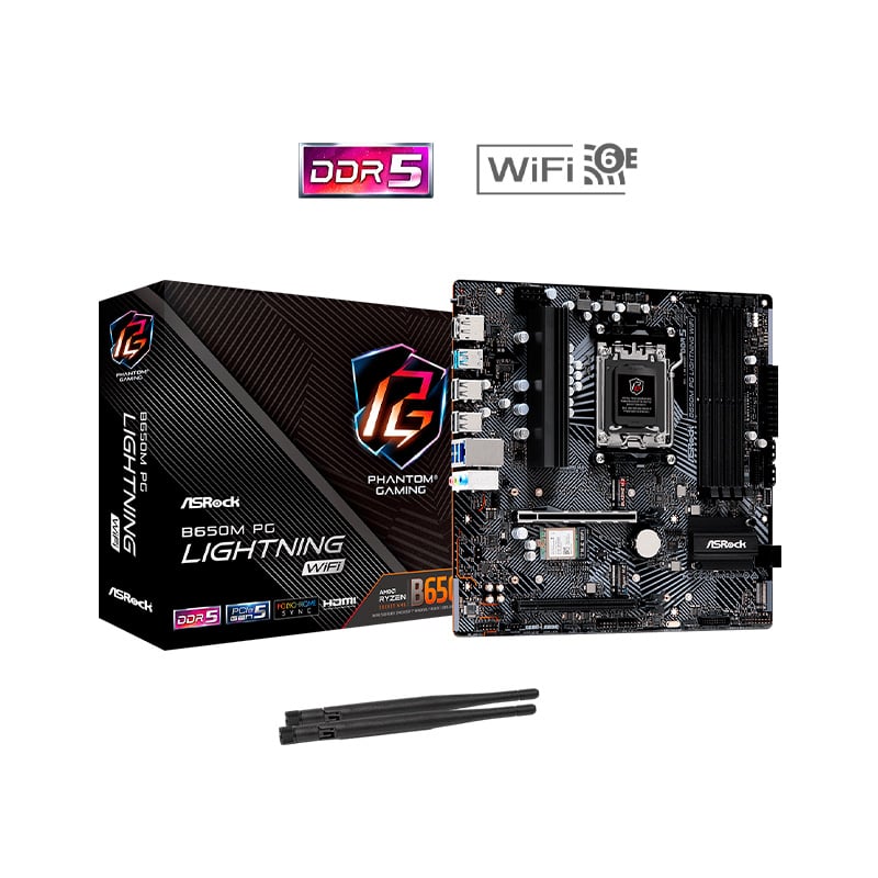 MOTHERBOARD ASROCK B650M PG LIGHTNING WIFI AM5