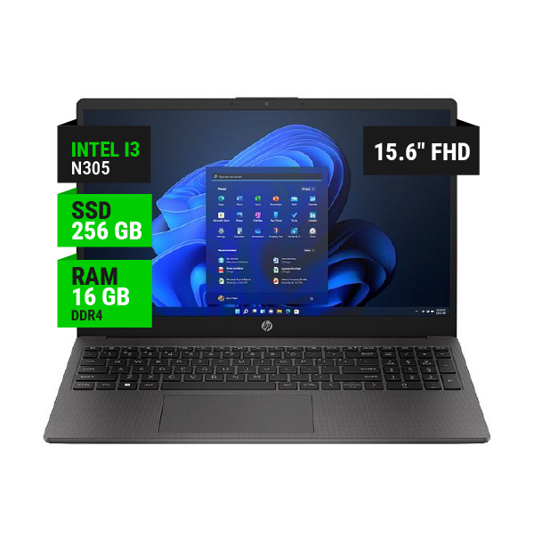 NOTEBOOK HP B83U6AT 15,6" 250 G10 INTEL I3 N305 16GB RAM 256GB SSD - FREE DOS 3.0