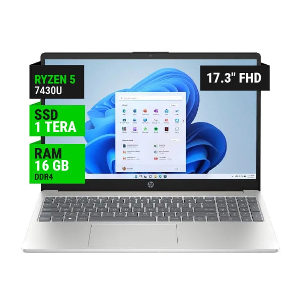 NOTEBOOK HP 17-17-CP3155 IPS 17.3" AMD RYZEN 5 7430U 16GB 1TB NVME - TOUCHSCREEN - W11H