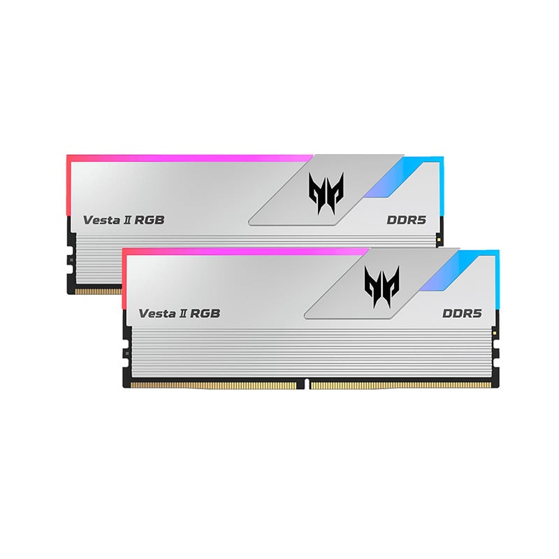 MEMORIA RAM PREDATOR VESTA II 32GB (2X16GB) RGB 6400 MHZ DDR5 SILVER AMD EXPO
