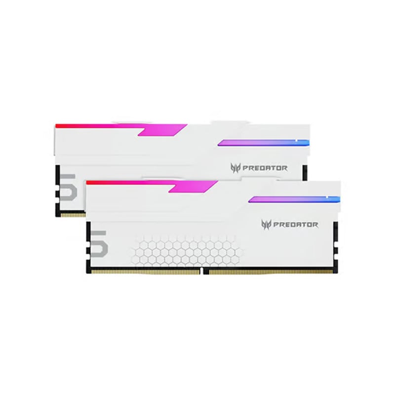 MEMORIA RAM PREDATOR HERMES 48GB (2X24GB) RGB 6800 MHZ DDR5 WHITE AMD EXPO - INTEL XMP
