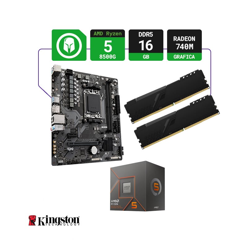 COMBO ACTUALIZACIÓN AMD RYZEN 5 8500G + A620 AM5 + 16GB RAM DDR5