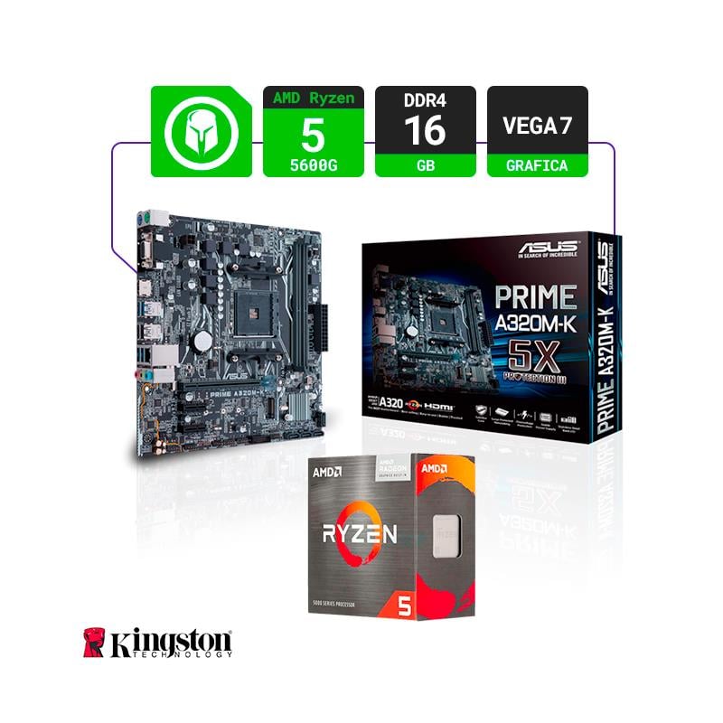 COMBO ACTUALIZACIÓN AMD RYZEN 5 5600G + A320M + 16GB RAM