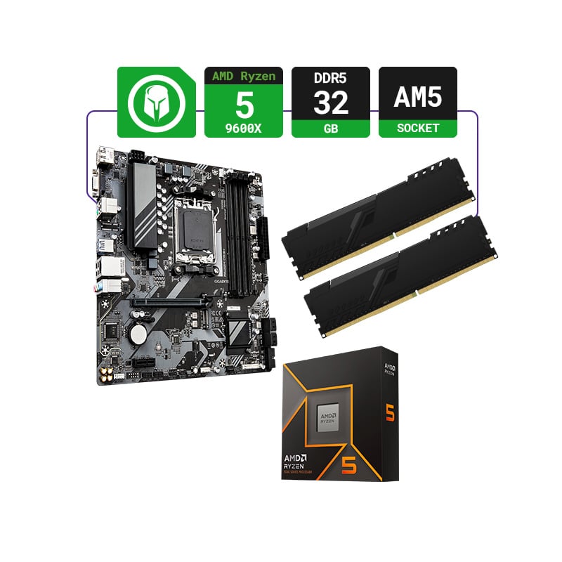 COMBO ACTUALIZACIÓN AMD RYZEN 5 9600X + B650 AM4 + 32GB RAM DDR5