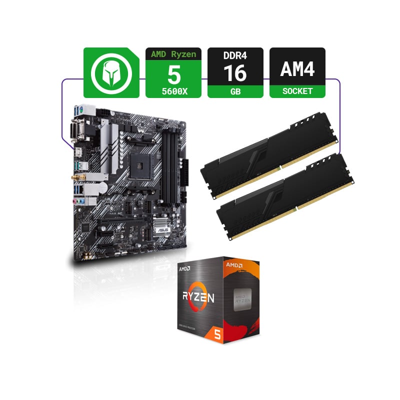 COMBO ACTUALIZACIÓN AMD RYZEN 5 5600X + B550 AM4 + 16GB RAM DDR4