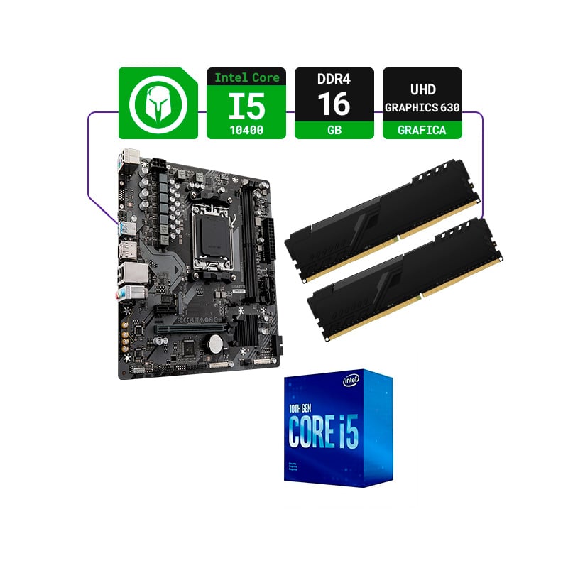 COMBO ACTUALIZACIÓN INTEL CORE I5-10400 + H610M + 16GB RAM