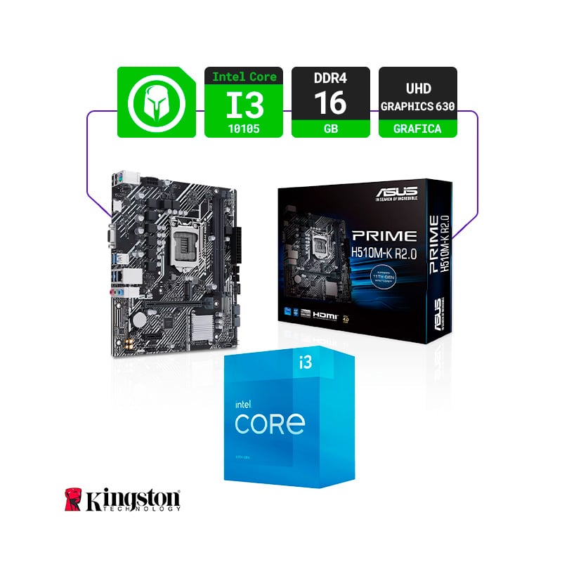 COMBO ACTUALIZACIÓN INTEL CORE I3-10105 + B560M PRO + 16GB RAM