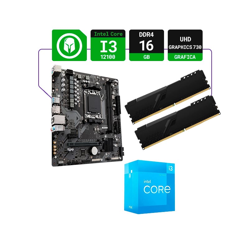 COMBO ACTUALIZACIÓN INTEL CORE I3-12100 + H610M + 16GB RAM