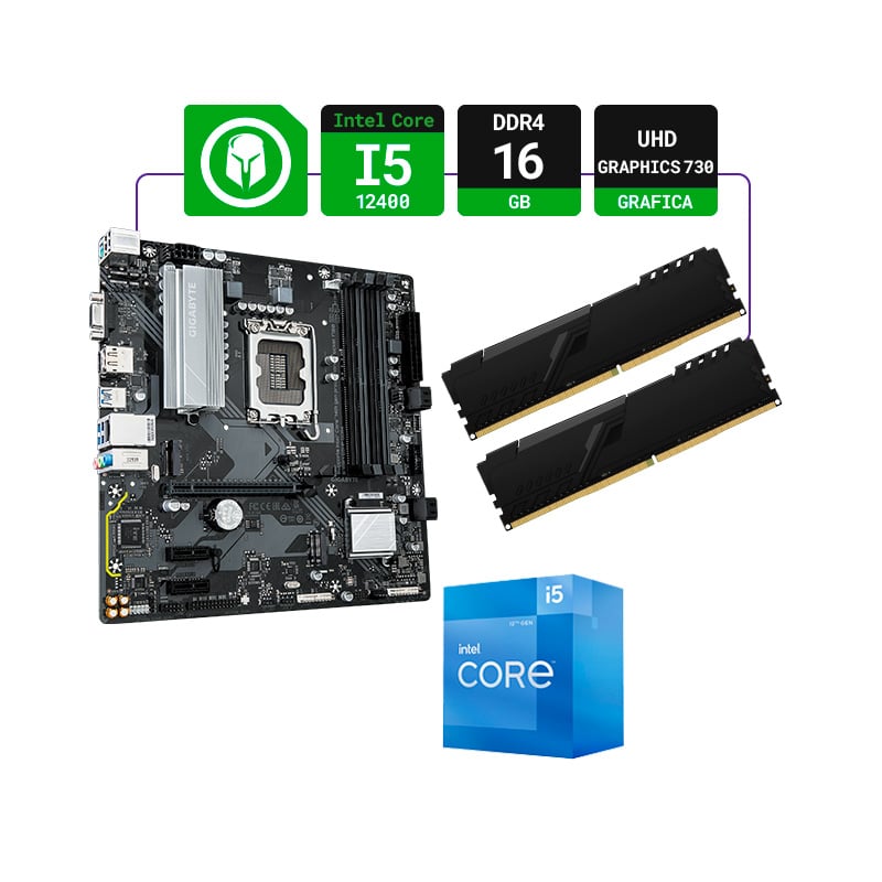 COMBO ACTUALIZACIÓN INTEL CORE I5-12400 + B760 + 16GB RAM