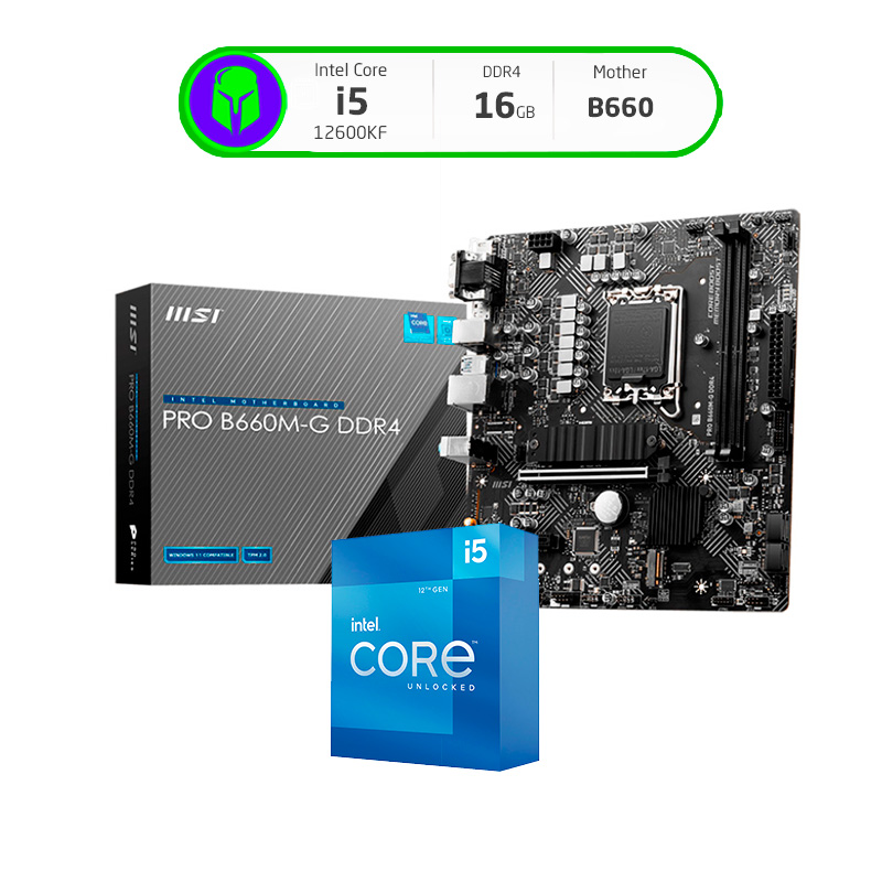 COMBO ACTUALIZACIÓN INTEL CORE I5 12600KF + B660M + 16GB RAM (SIN COOLER CPU)