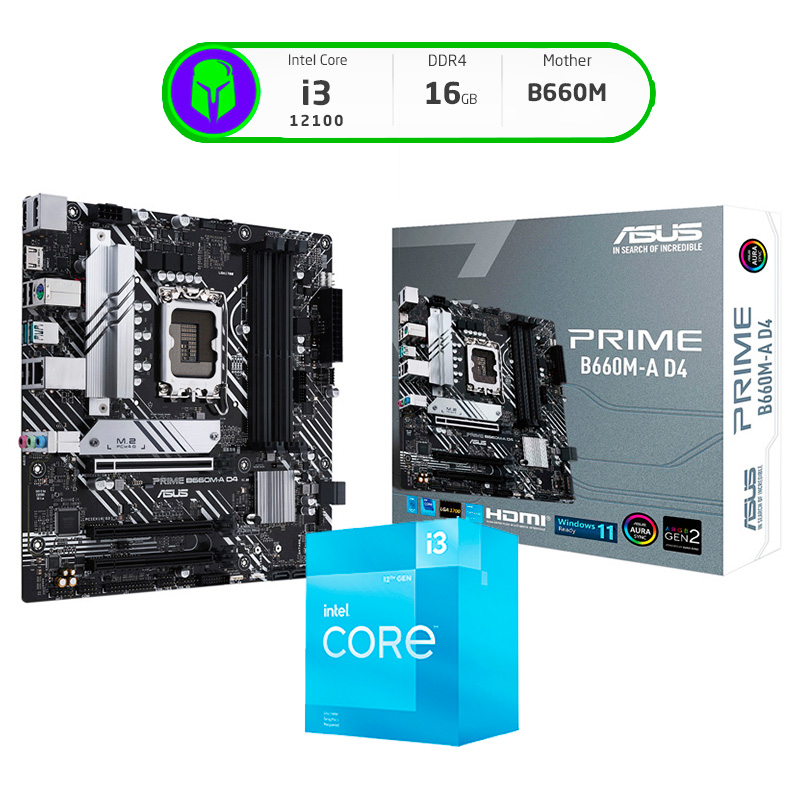 COMBO ACTUALIZACIÓN INTEL CORE I3 12100 + B660M + 16GB RAM