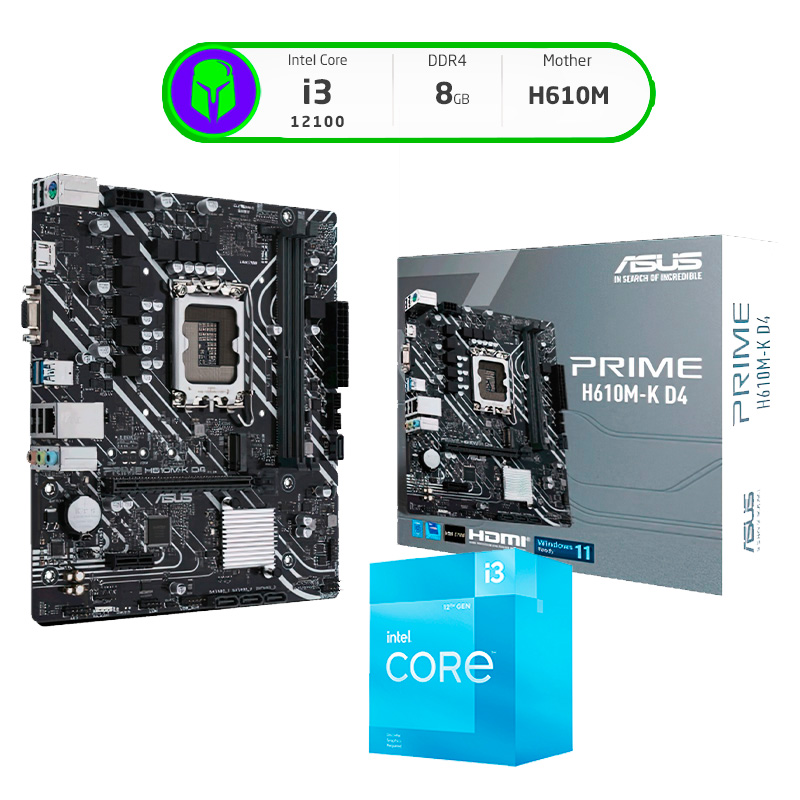 COMBO ACTUALIZACIÓN INTEL CORE I3 12100 + H610M + 8GB RAM