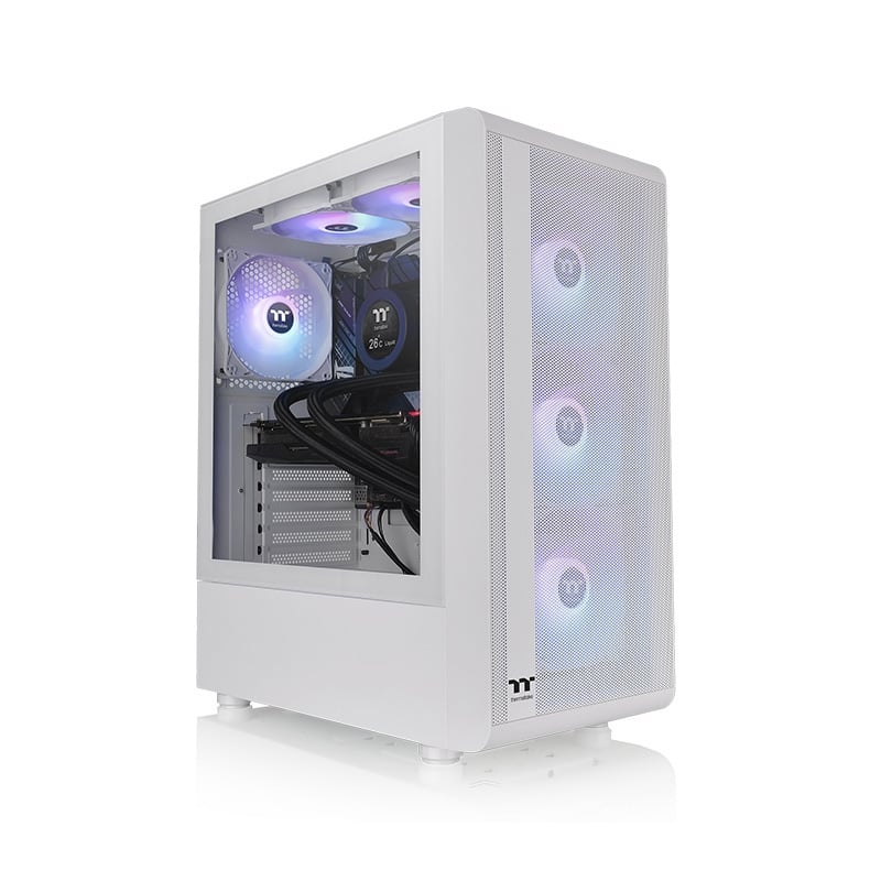 GABINETE THERMALTAKE S200 PLUS TG WHITE ARGB FAN X4