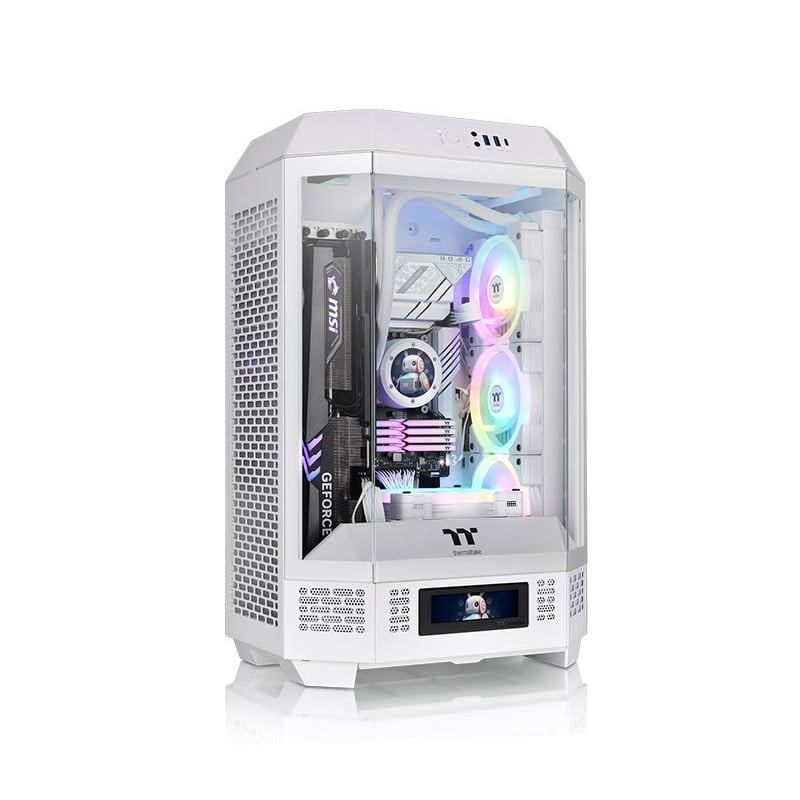 GABINETE THERMALTAKE THE TOWER 300 TG X2 FAN SNOW WHITE