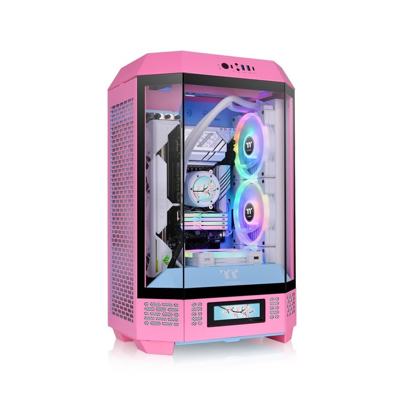 GABINETE THERMALTAKE THE TOWER 300 TG X2 FAN BUBBLE PINK
