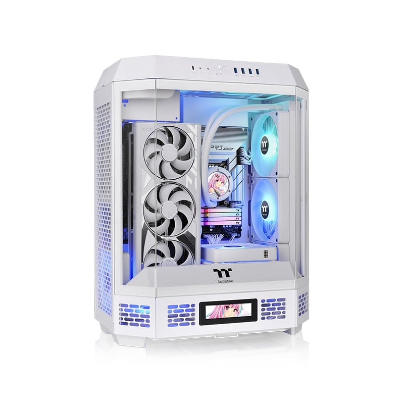GABINETE THERMALTAKE THE TOWER 600 MID TOWER TG X 2 FAN SNOW WHITE
