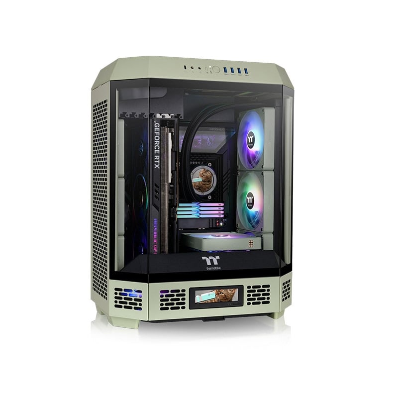 GABINETE THERMALTAKE THE TOWER 600 MID TOWER TG X2 FAN MATCHA GREEN
