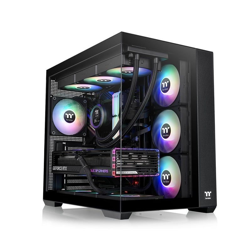 GABINETE THERMALTAKE VIEW 380 MID TOWER TG X2 FAN X4 BLACK