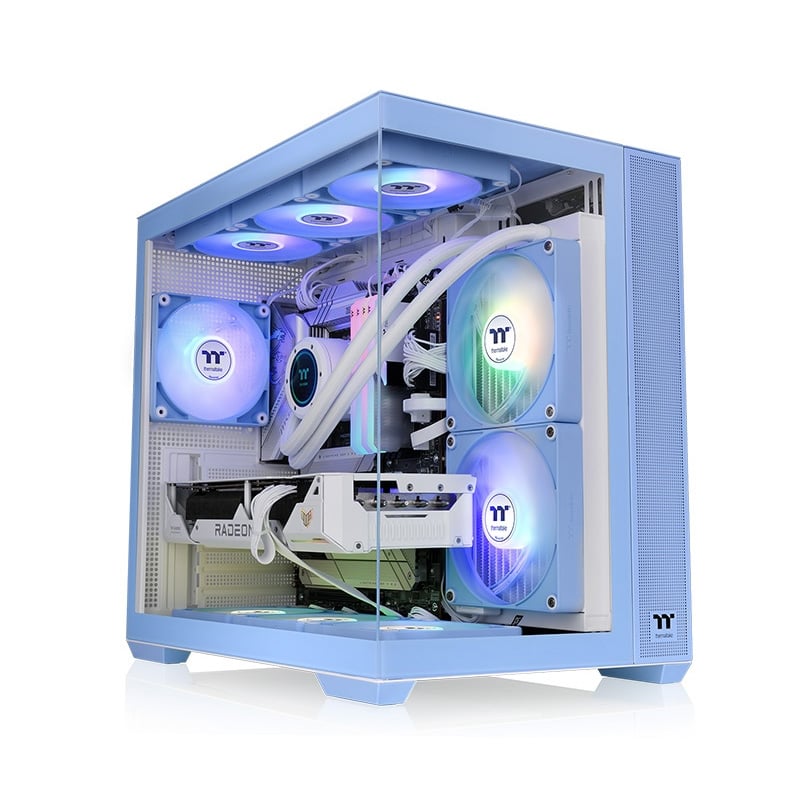 GABINETE THERMALTAKE VIEW 380 MID TOWER TG X2 FAN X4 HYDRANGEA BLUE