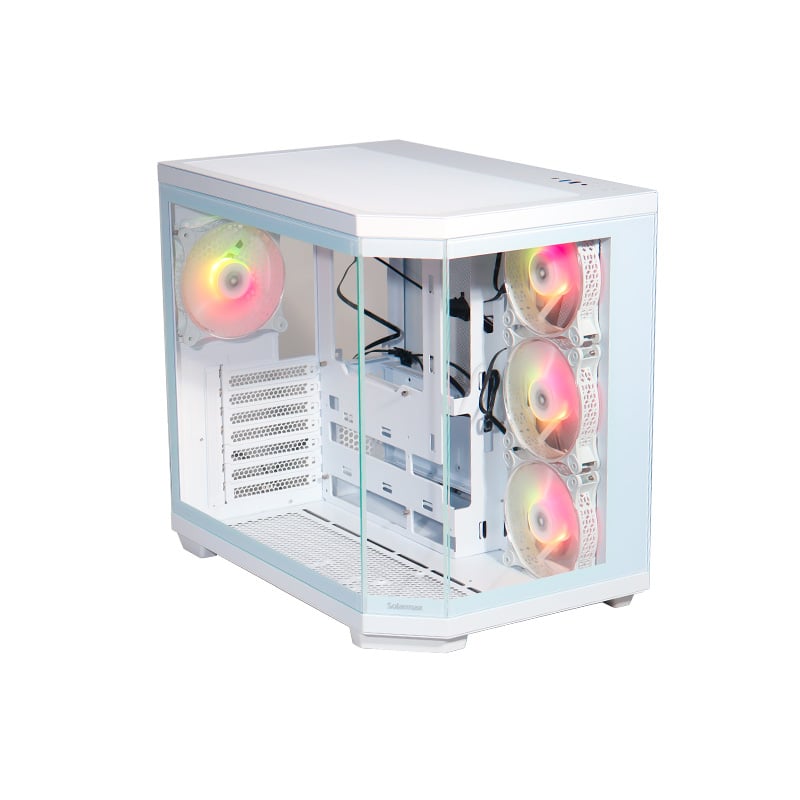 OUTLET - GABINETE SOLARMAX CM-W950-SF X4 FAN ARGB WHITE