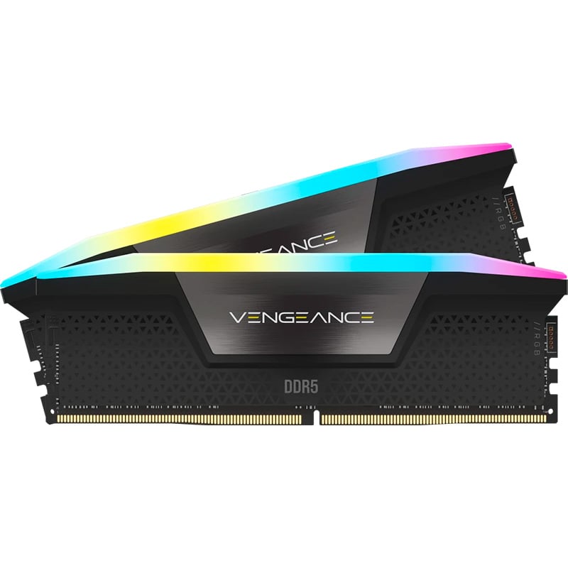 MEMORIA RAM CORSAIR VENGEANCE RGB BLACK 32GB (2X16GB) 5200 MHZ CL40 DDR5