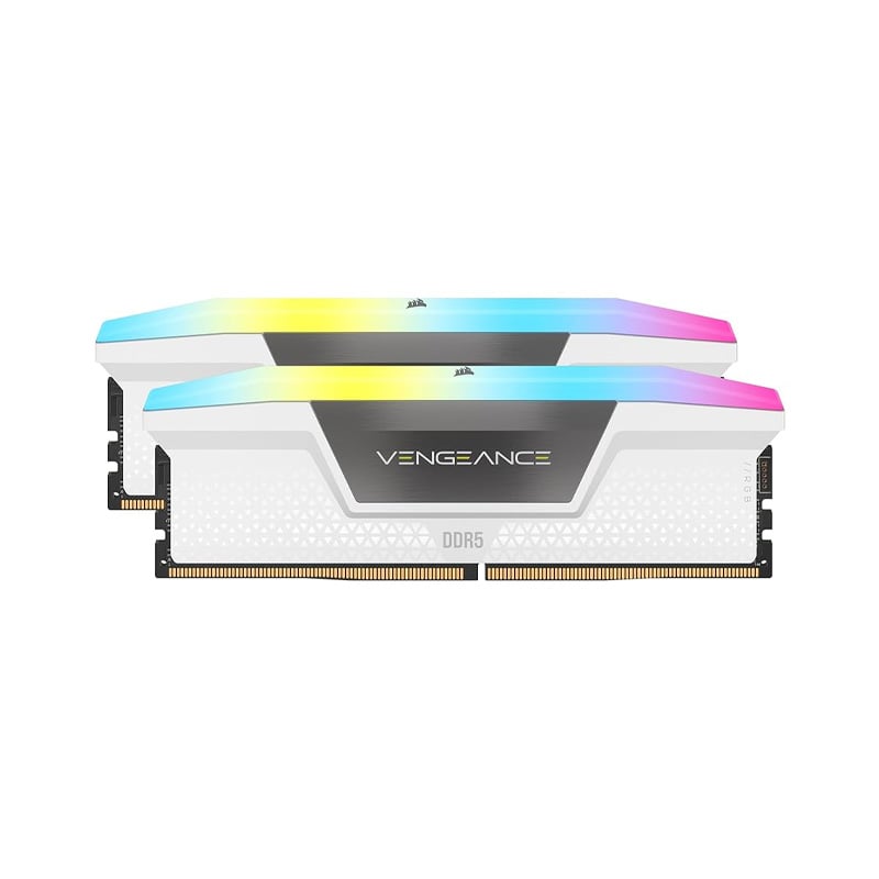 MEMORIA RAM CORSAIR VENGEANCE RGB 64GB (2X32GB) 6000 MHZ DDR5 CL30 WHITE -AMD EXPO & INTEL XMP