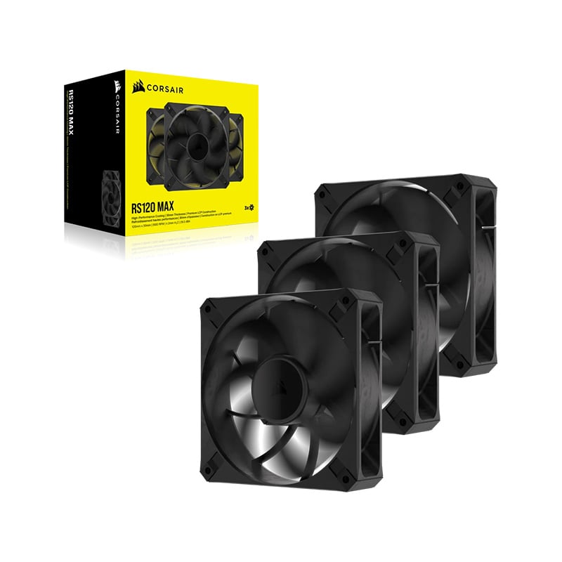FAN COOLER 120MM CORSAIR RS120 MAX PWM FAN PACK X3 - BLACK