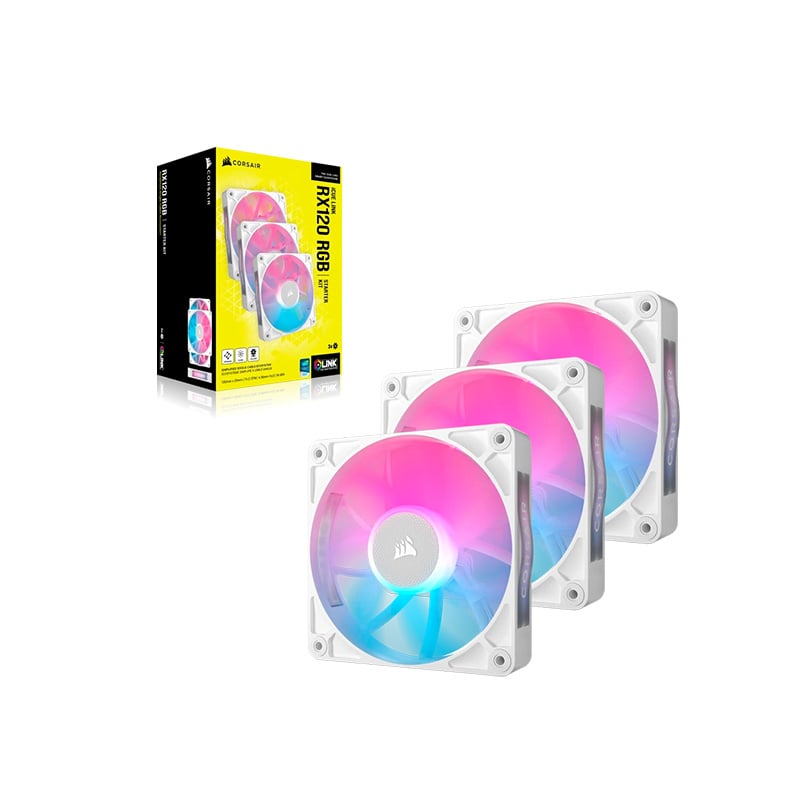 FAN COOLER 120MM CORSAIR ICUE LINK RX120 RGB PWM PACK X3 WHITE