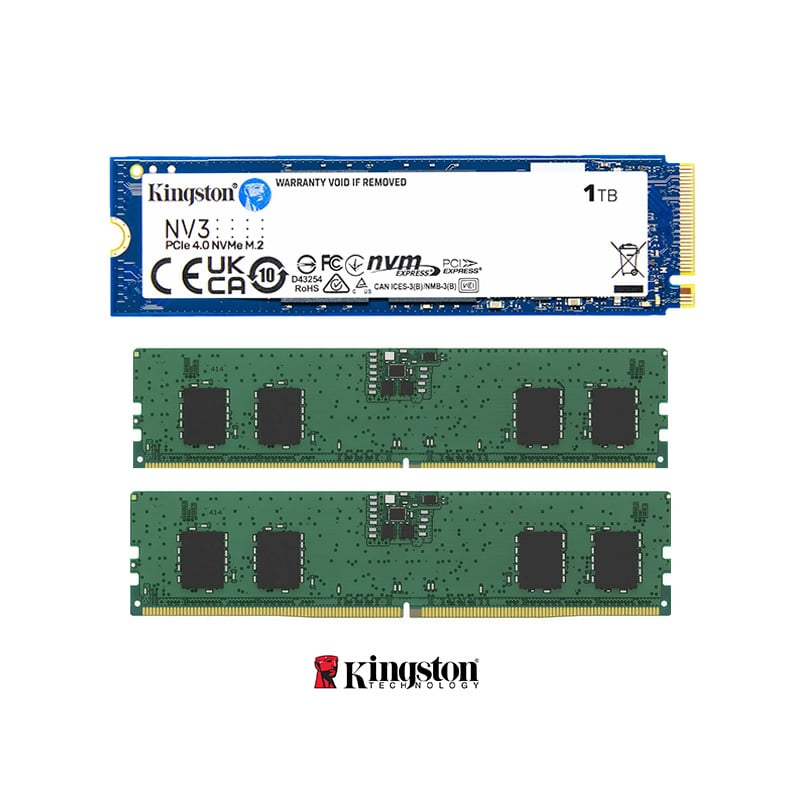 COMBO KINGSTON SSD 1TB NV3 M.2 NVME + 2 X MEMORIA KINGSTON 8GB 5600 MHZ DDR5