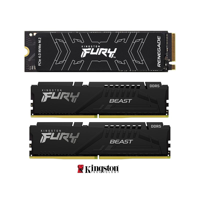 COMBO ESSENTIAL KINGSTON SSD 1TB FURY PCIE X4 + MEMORIA FURY BEAST 16GB 5200 MHZ DDR5 + REGALO
