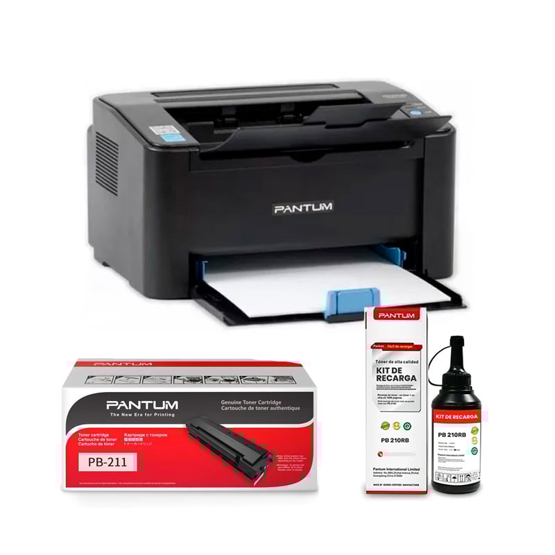 COMBO BACK TO SCHOOL - IMPRESORA LASER MONOCROMATICA PANTUM P2200W + TONER ORIGINAL + REFILL KIT