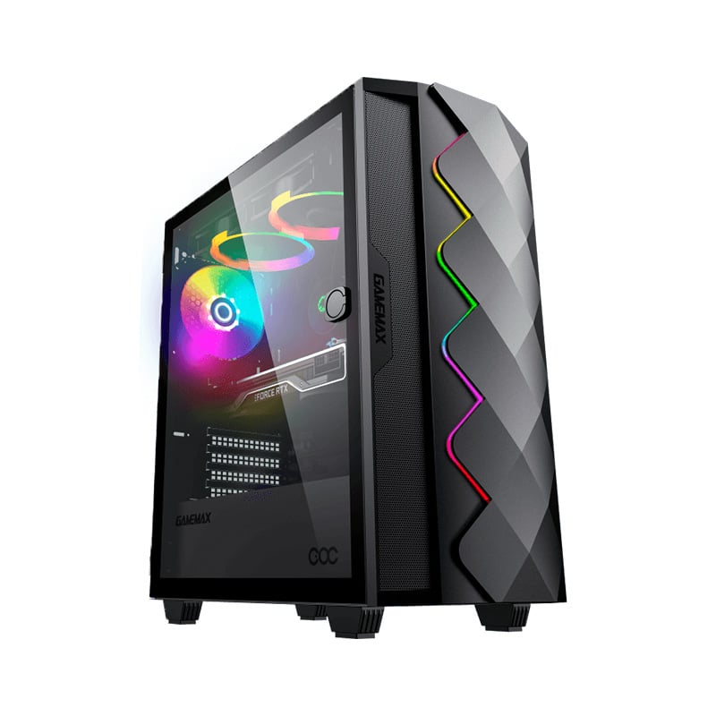 GABINETE GAMEMAX DIAMOND COC BLACK ARGB