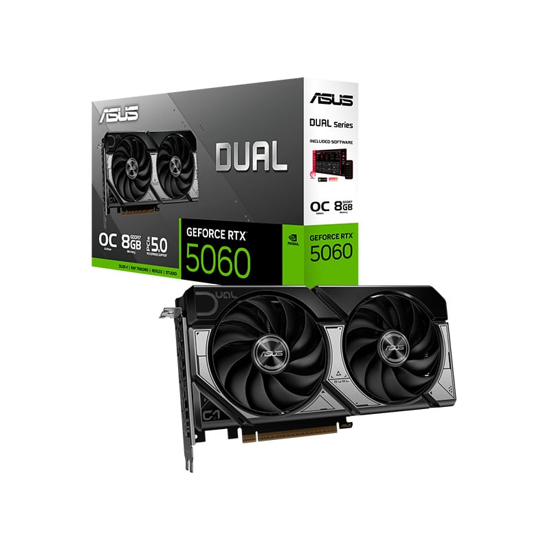 PLACA DE VIDEO ASUS NVIDIA GEFORCE RTX 5060 DUAL 8GB OC GDDR7
