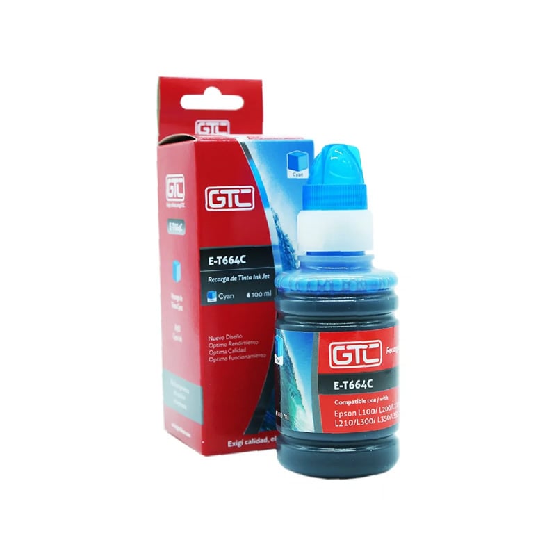 TINTA ALTERNATIVA SISTEMA CONT GTC T644 PARA EPSON CYAN