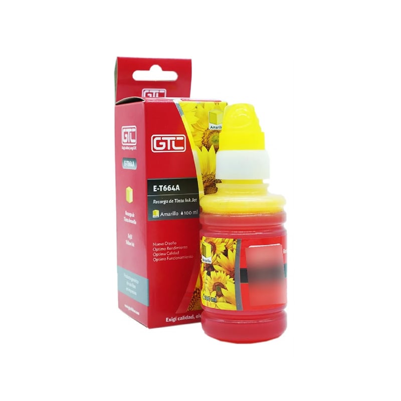 TINTA ALTERNATIVA SISTEMA CONT GTC T644 PARA EPSON AMARILLO