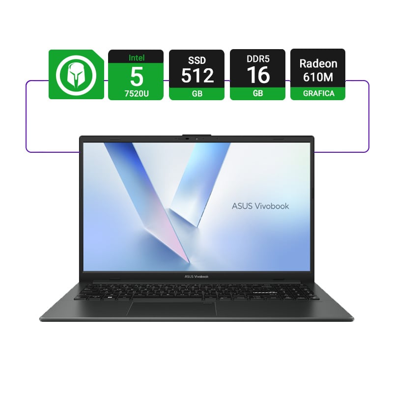 NOTEBOOK ASUS VIVOBOOK GO E1504FA-WH56 15.6" AMD RYZEN 5 7520U FHD 16GB RAM 512GB NVME W11