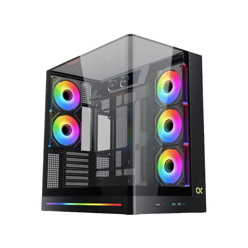GABINETE XIGMATEK PANO II BLACK FULL TOWER E-ATX - FAN COOLER X8 - ARGB + PANTALLA LCD